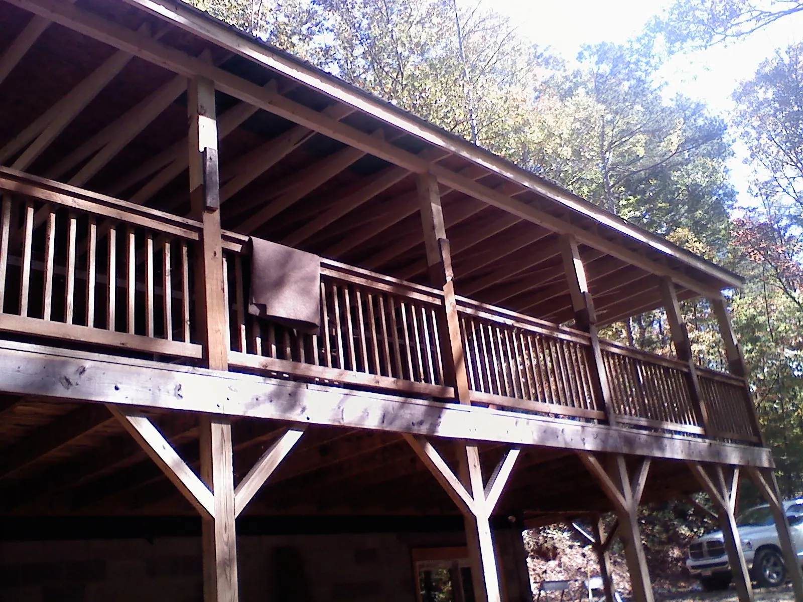 Timber framing under a new elevated porch and deck — Roof Leak Repair in San Ramon by Roofing Brothers